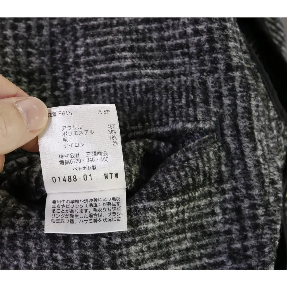 Paul Stuart Current Gray Black Basket Weave Patch Pocket Sweater Blazer 38S